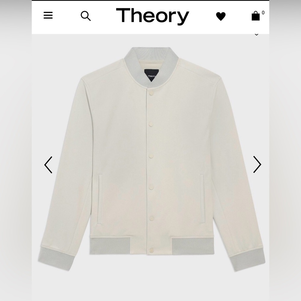 Theory Murphy Bomber Jacket- Medium in ivory